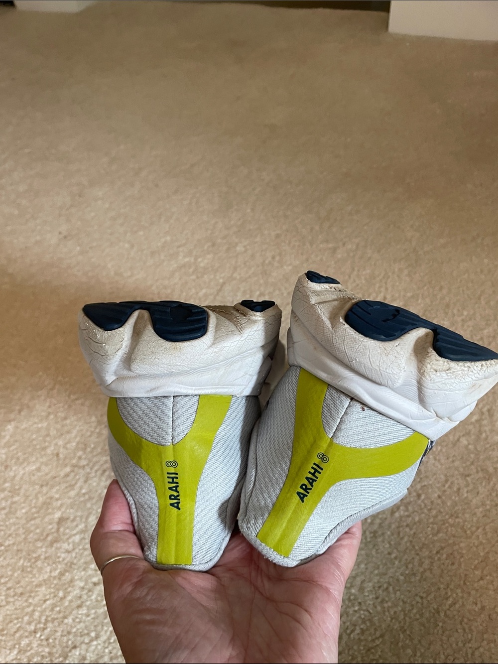 Hoka Men's Light Gray and Yellow Running Shoes - Picture 5 of 6
